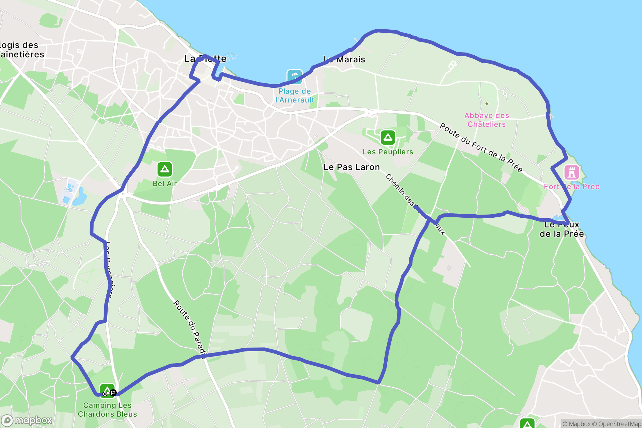 Sainte-Marie-de-Ré : carte du parcours de randonnée - France