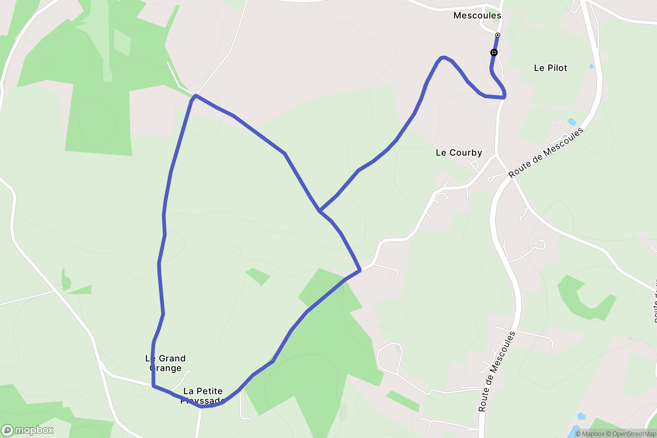 Mescoules : carte du parcours de randonnée - France