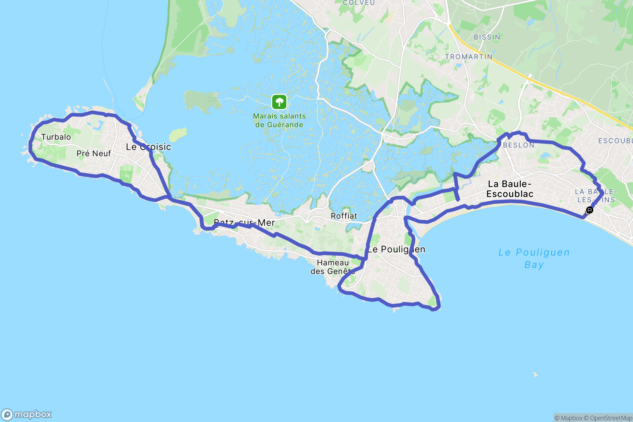 La Baule-Escoublac : carte du parcours de randonnée - France