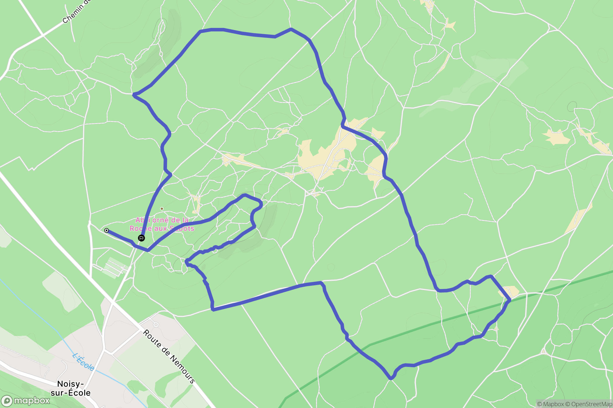 Noisy-sur-École : carte du parcours de randonnée - France