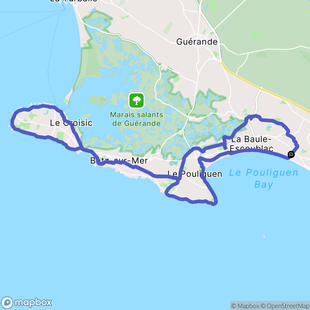 La Baule-Escoublac : carte du parcours de randonnée - France