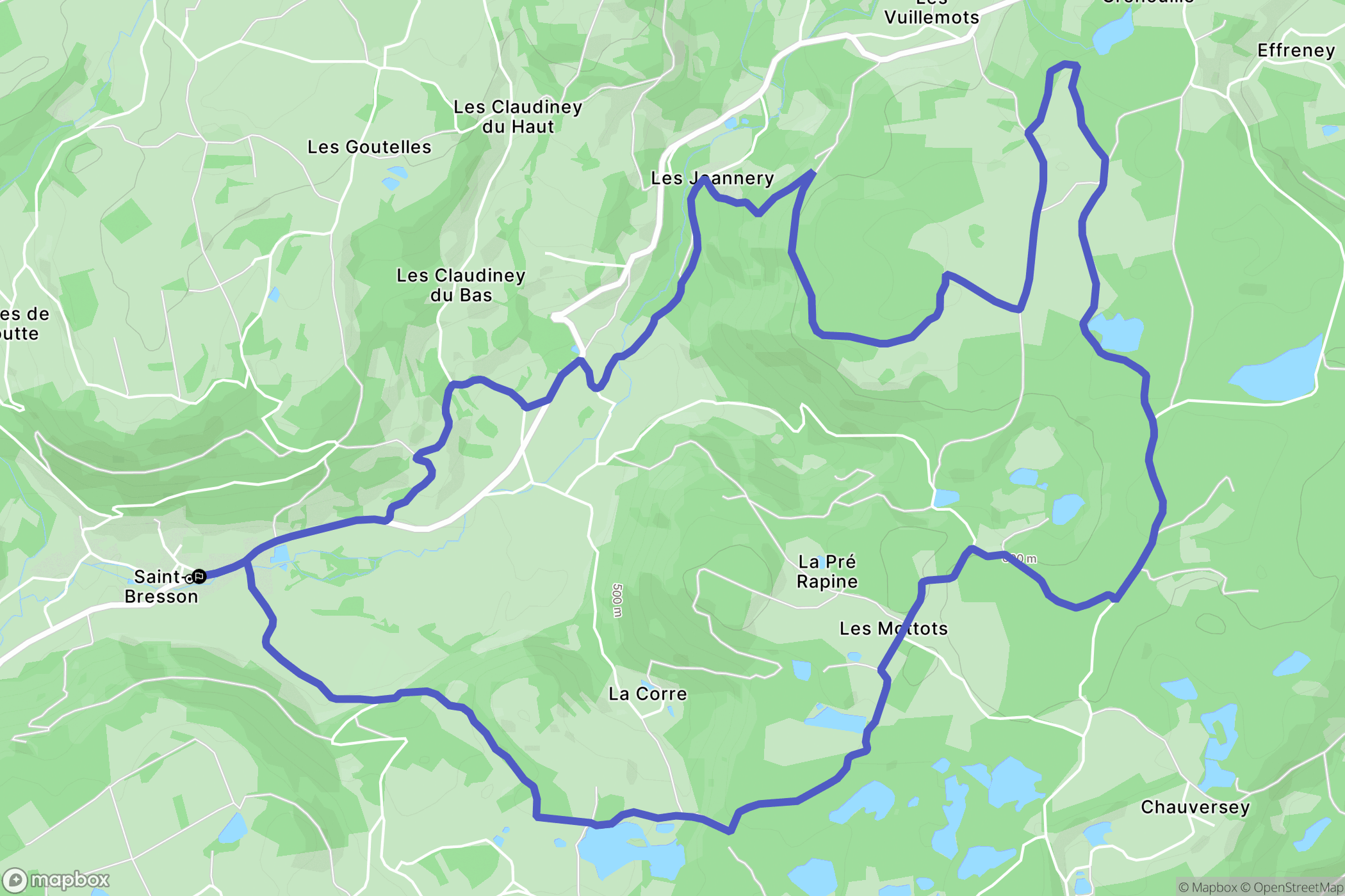 Saint-Bresson : carte du parcours de randonnée - France