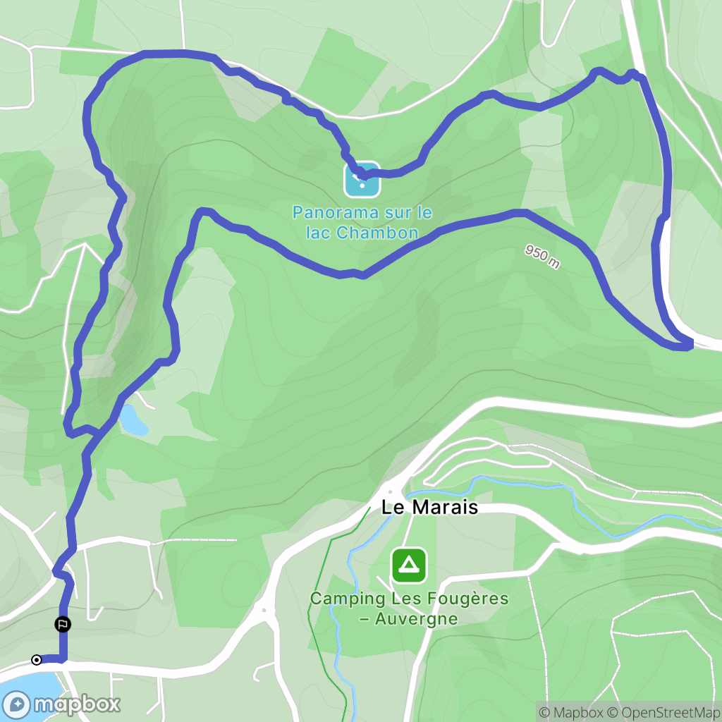 Chambon-sur-Lac : carte du parcours de randonnée - France