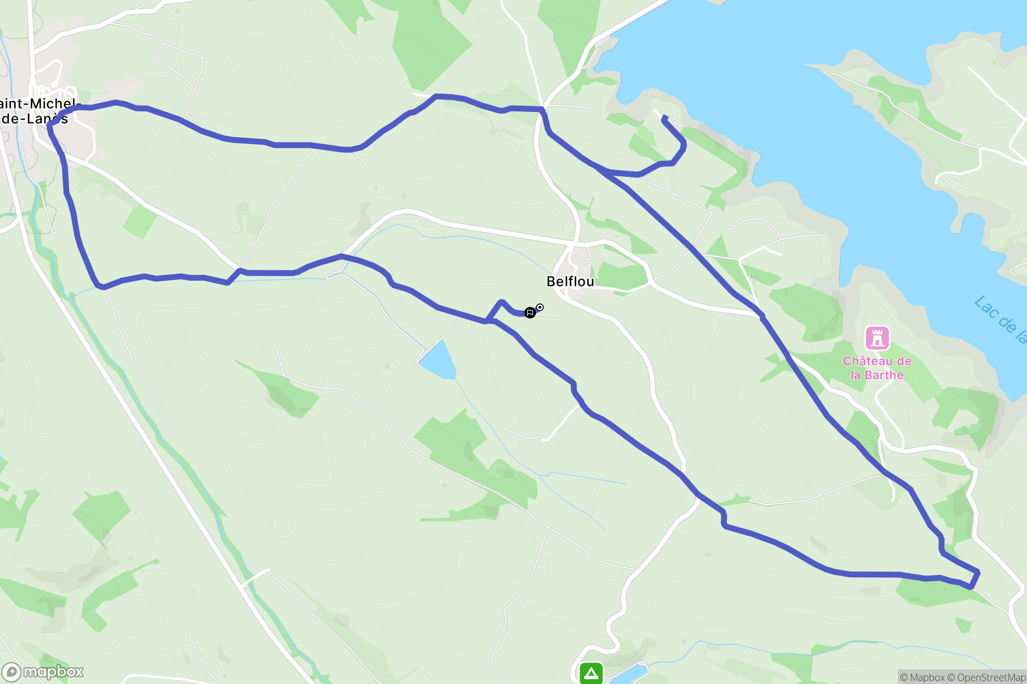 Belflou : carte du parcours de randonnée - France