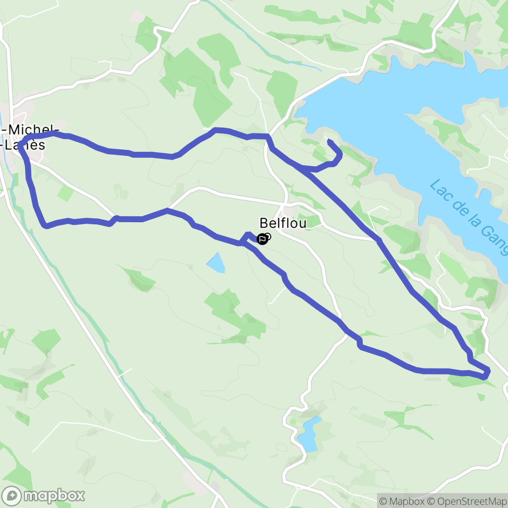 Belflou : carte du parcours de randonnée - France