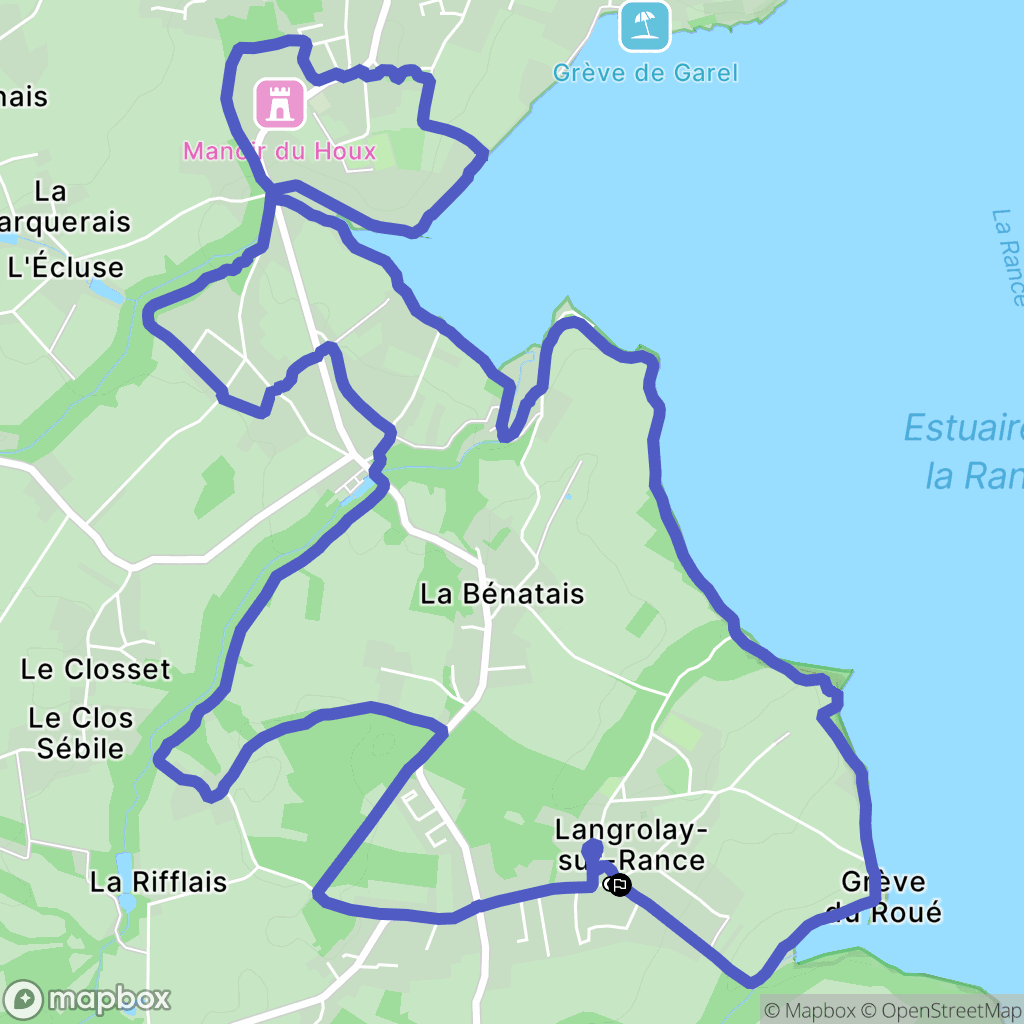 Langrolay sur Rance : carte du parcours de randonnée - France