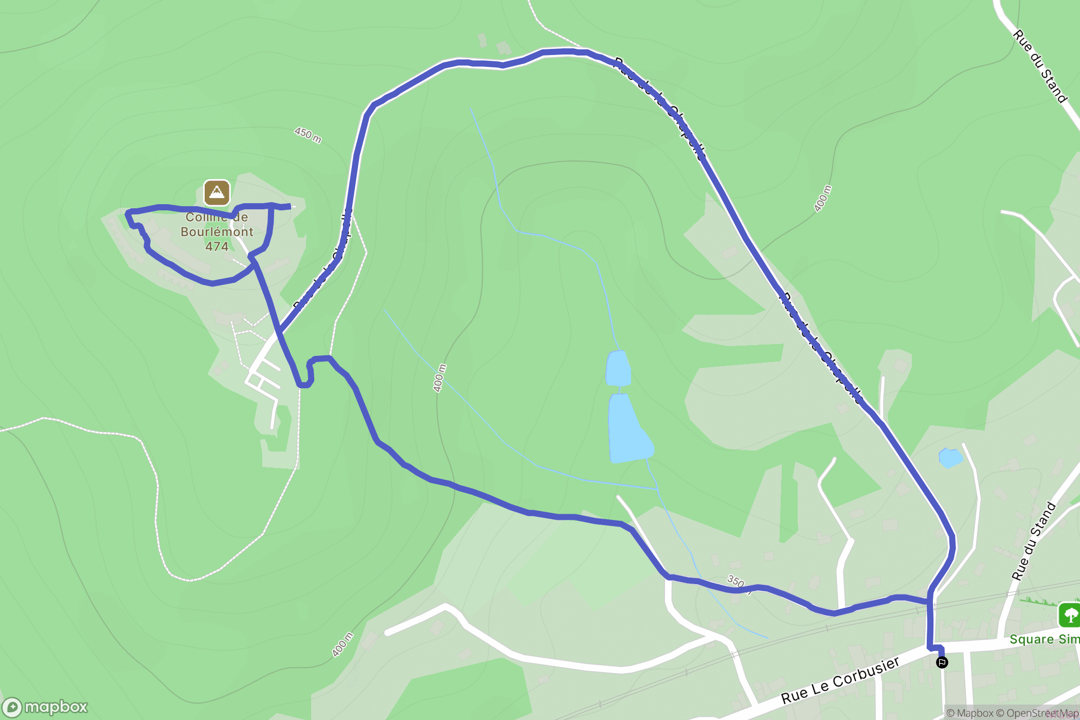 Ronchamp : carte du parcours de randonnée - France