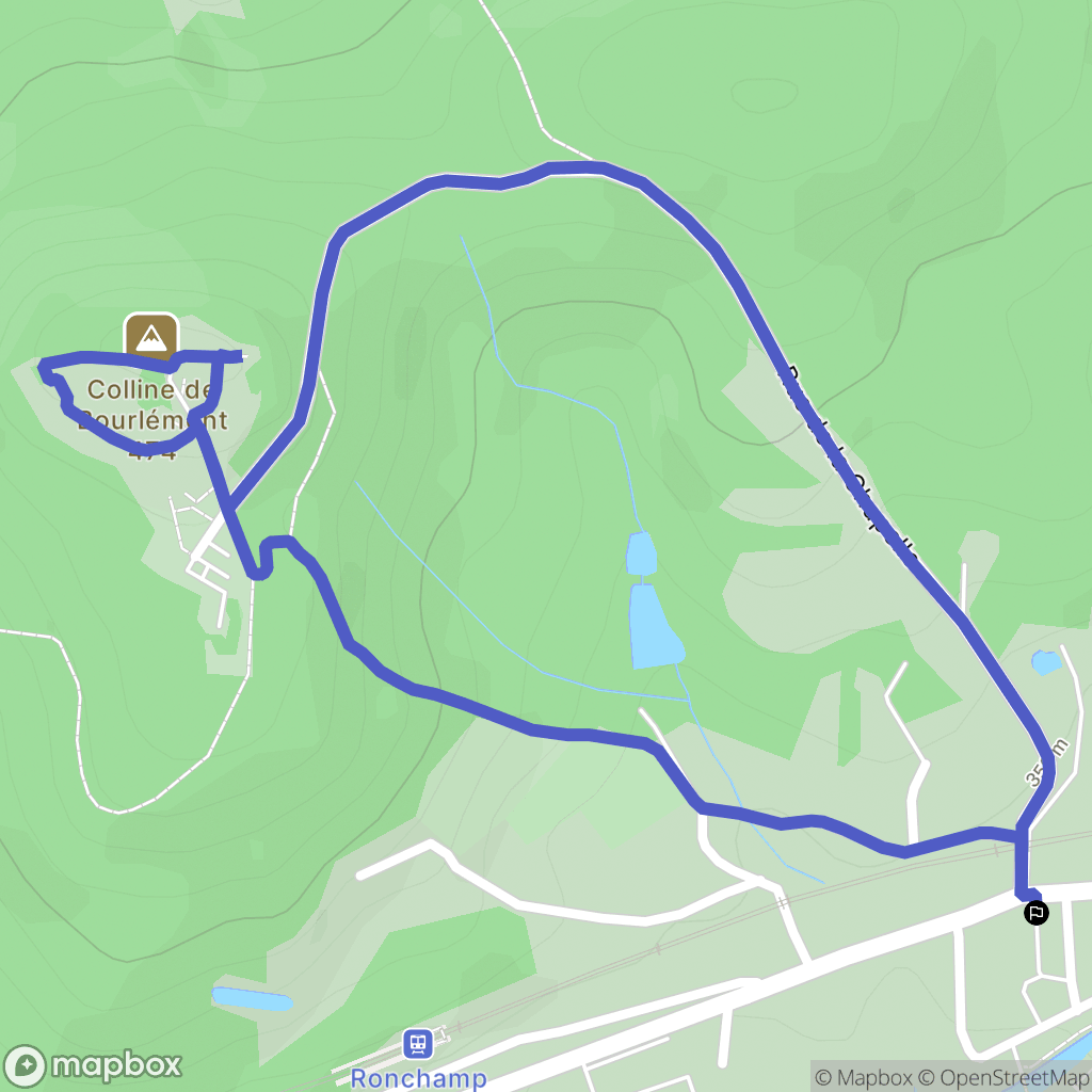 Ronchamp : carte du parcours de randonnée - France