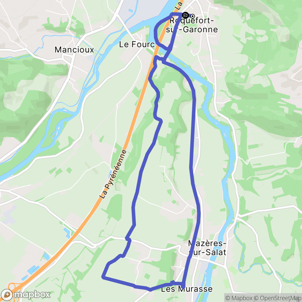 Roquefort-sur-Garonne : carte du parcours de randonnée - France