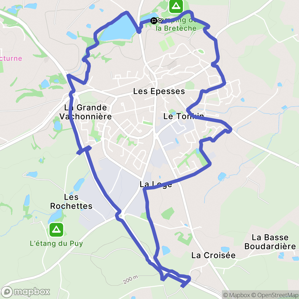 Les Epesses : carte du parcours de randonnée - France