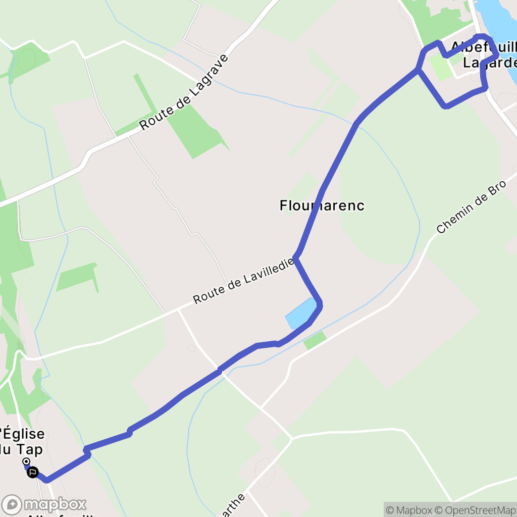 La ville-Dieu-du-Temple : carte du parcours de randonnée - France