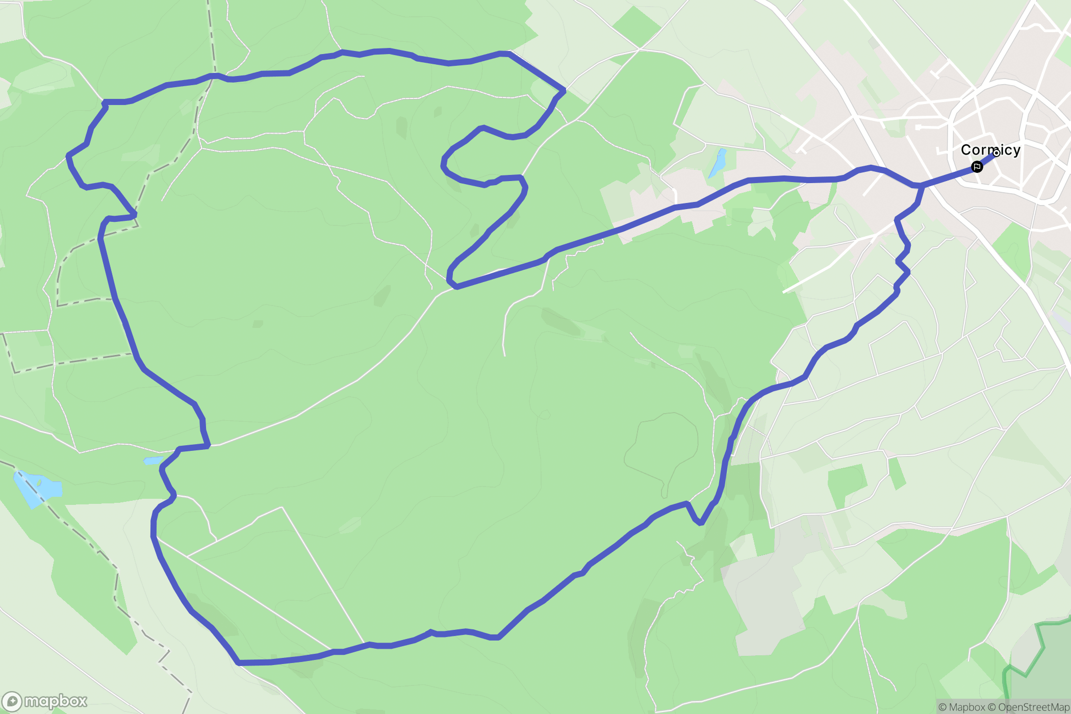Cormicy : carte du parcours de randonnée - France
