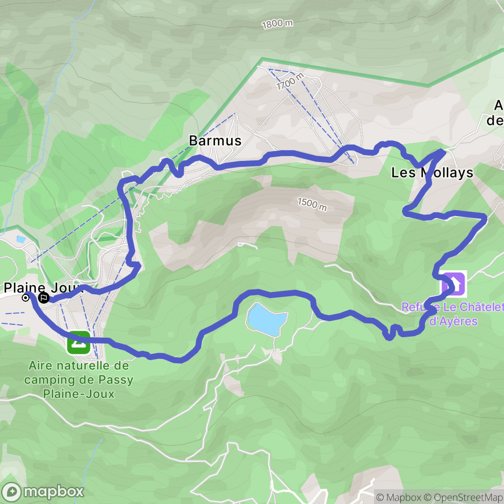 Passy : carte du parcours de randonnée - France