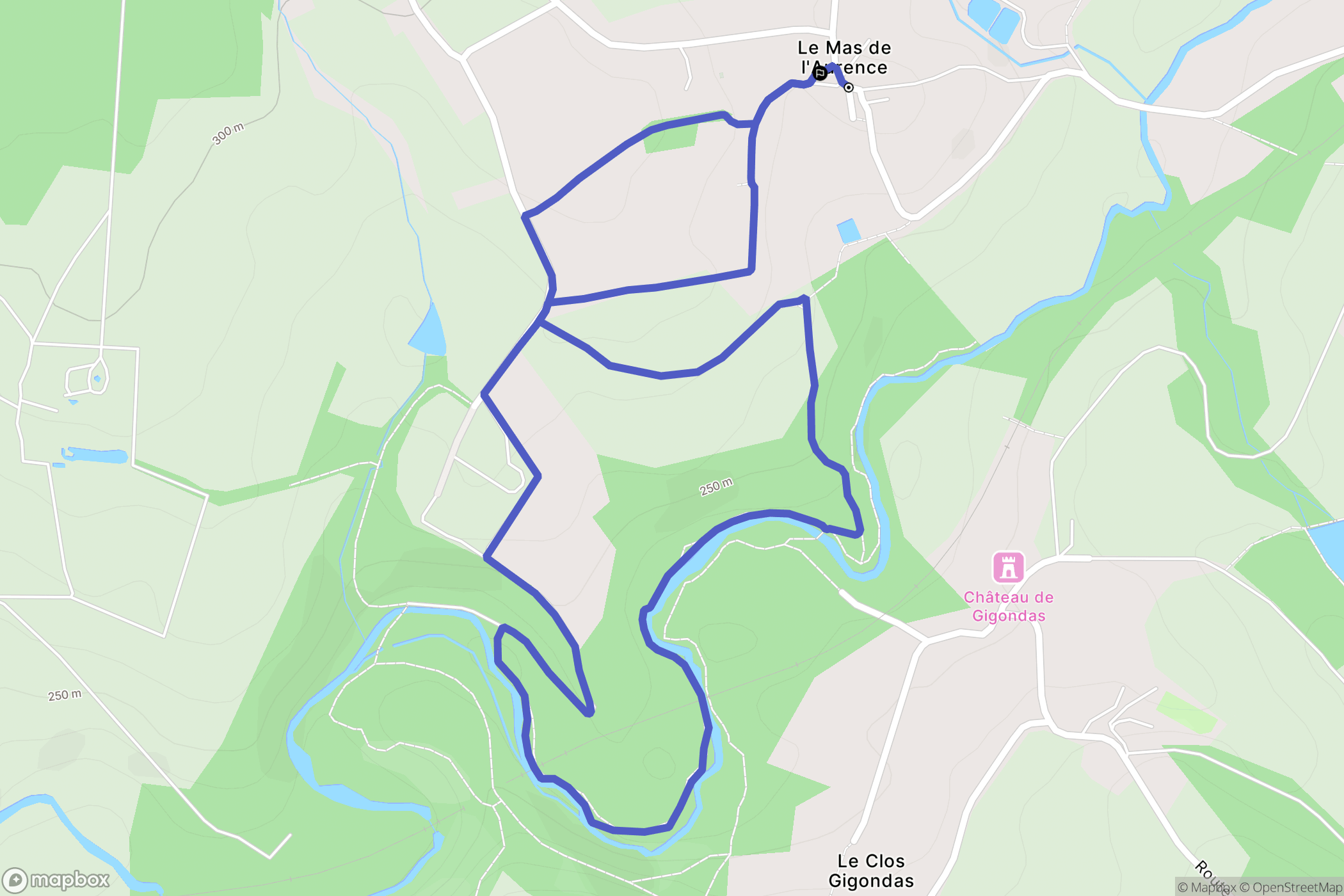 Isle : carte du parcours de randonnée - France