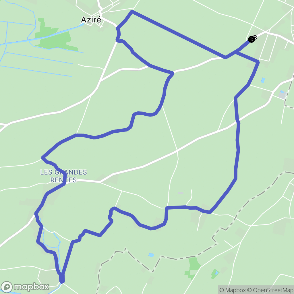 Benet : carte du parcours de randonnée - France