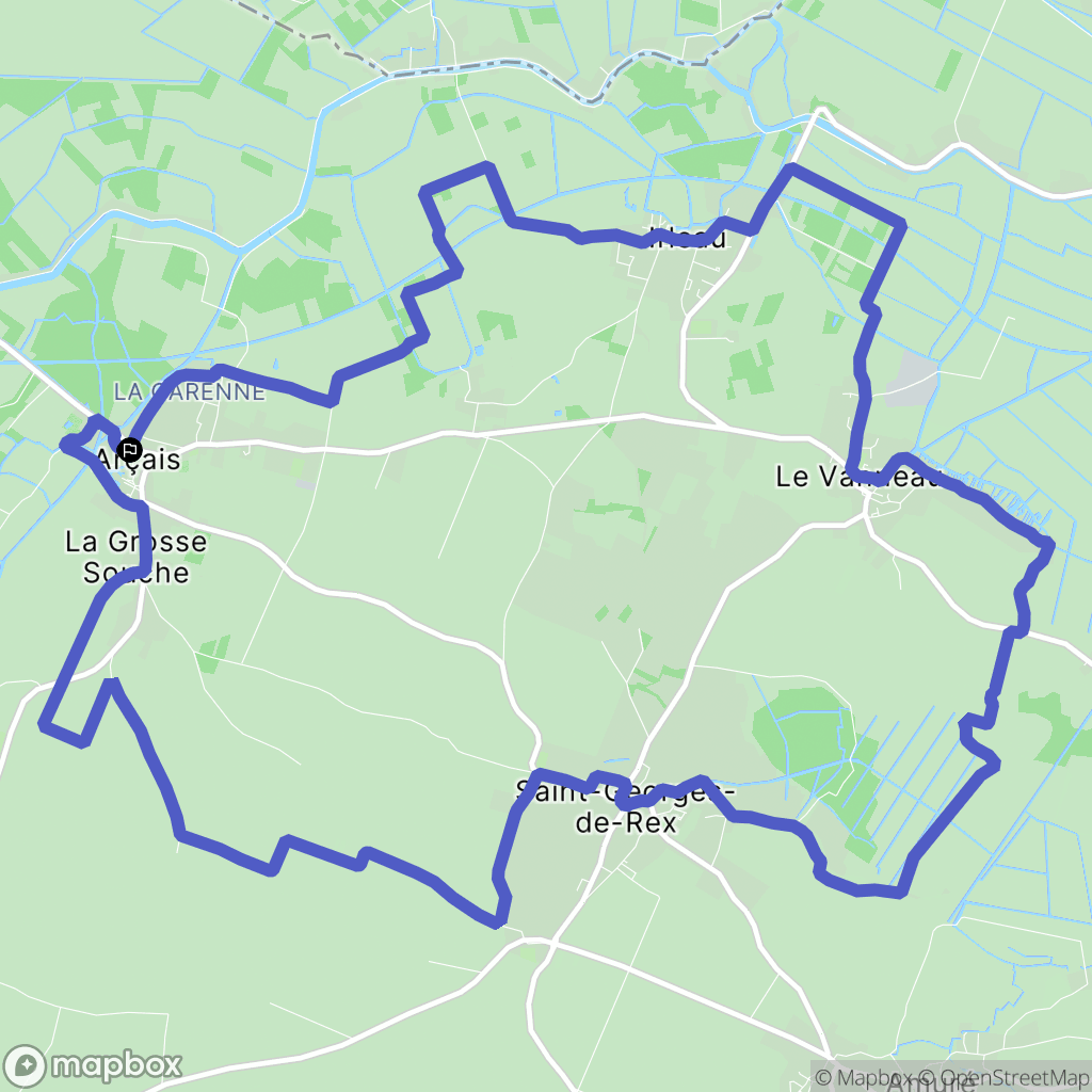 Arçais : carte du parcours de randonnée - France