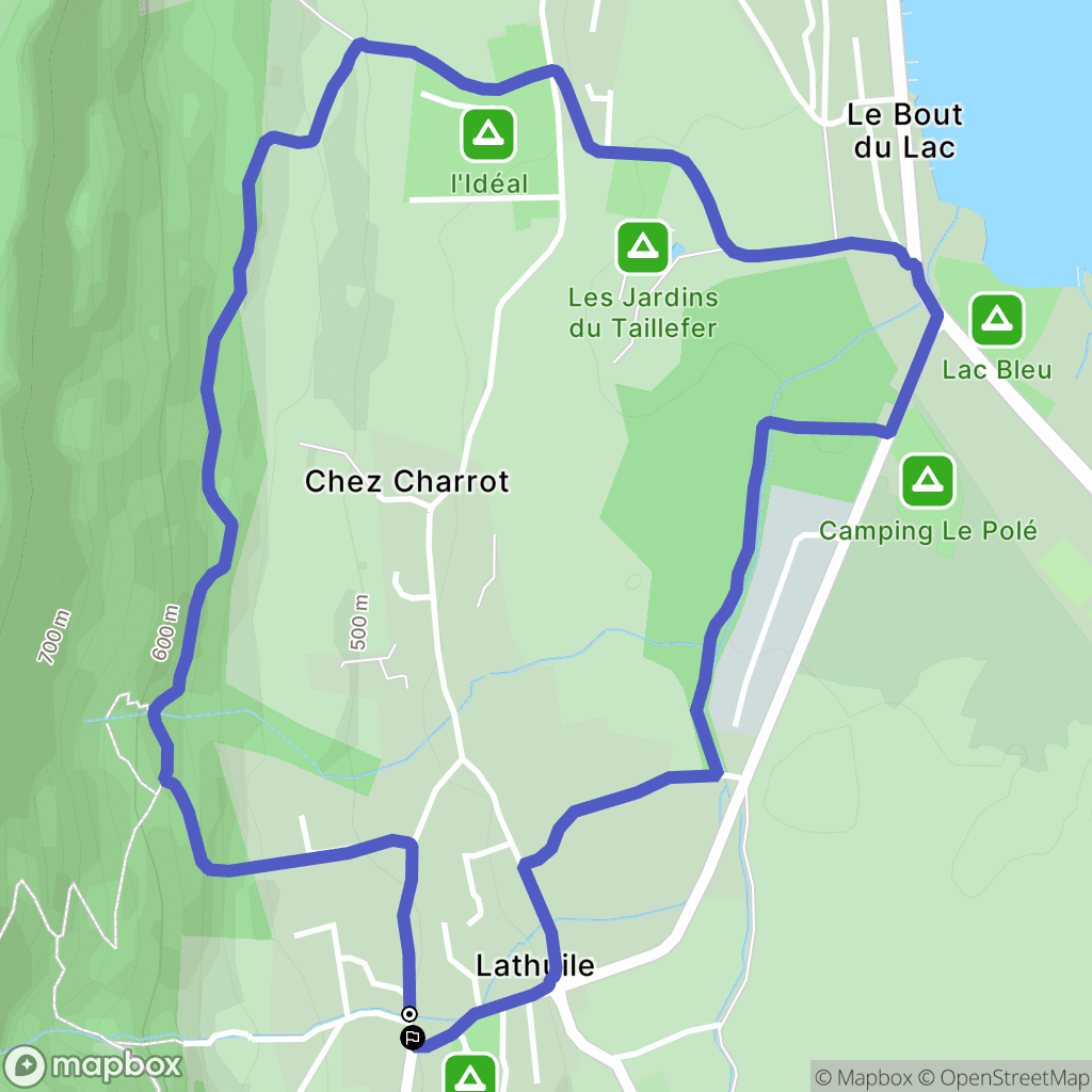 Lathuile : carte du parcours de randonnée - France