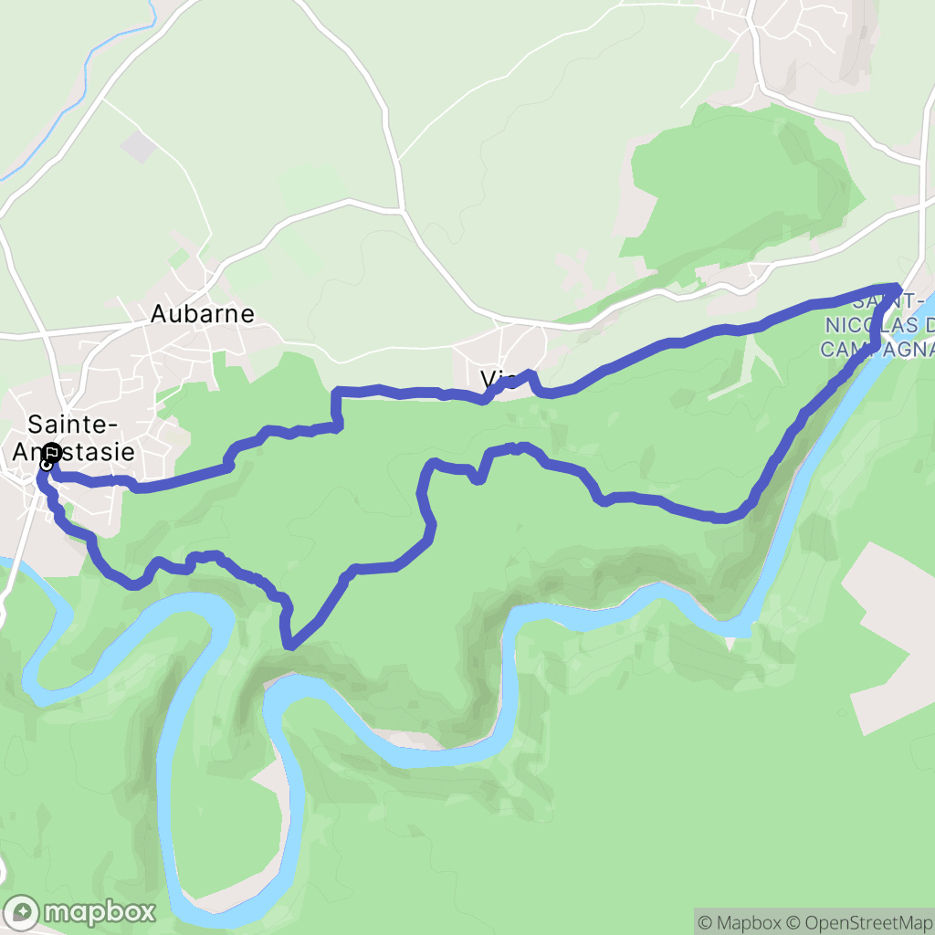Sainte-Anastasie : carte du parcours de randonnée - France