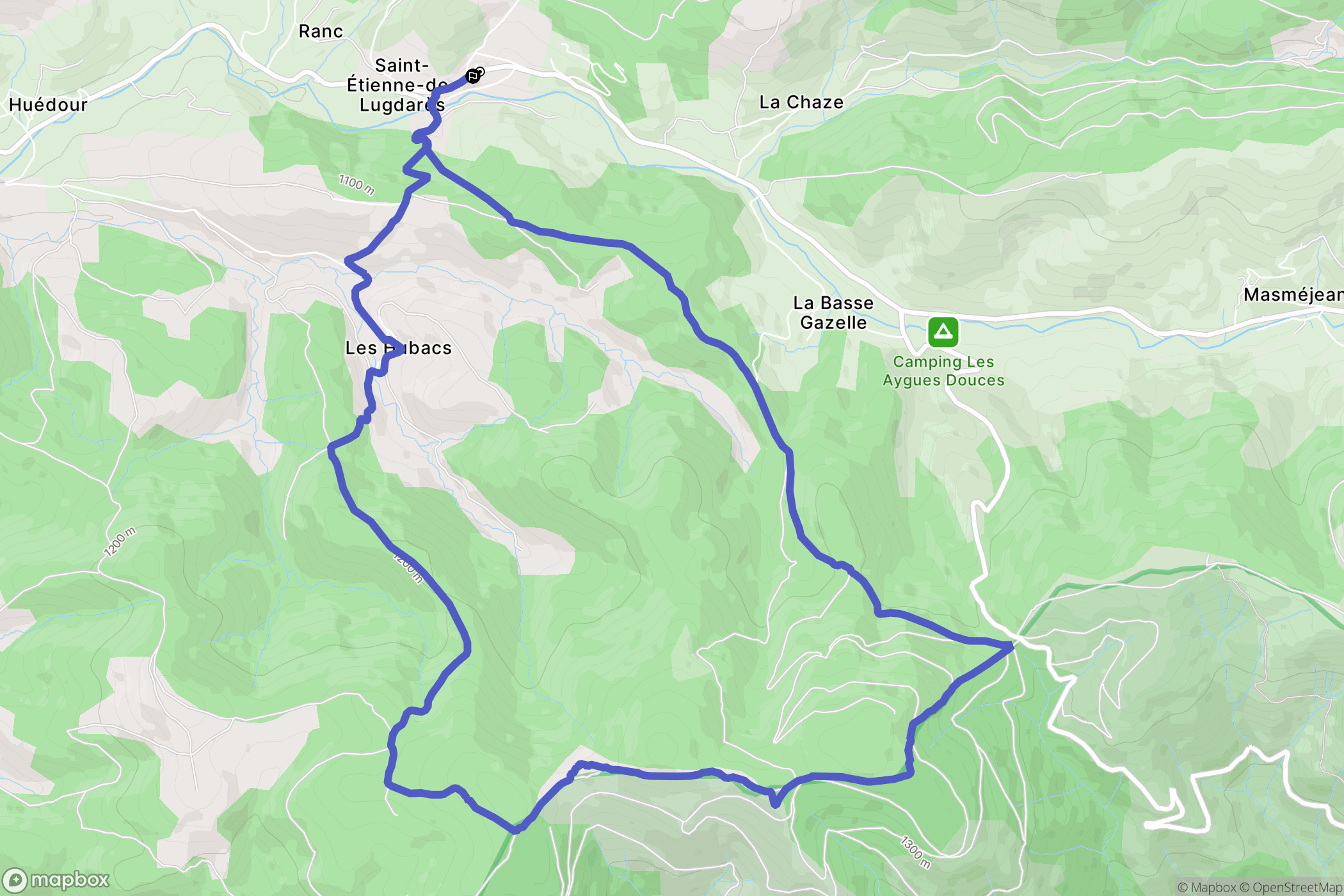 Saint-Étienne-de-Lugdarès : carte du parcours de randonnée - France