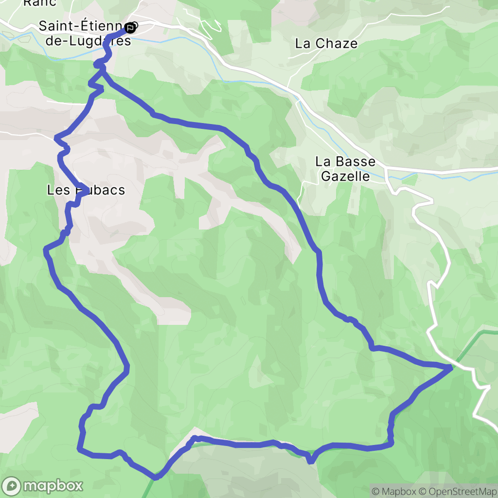 Saint-Étienne-de-Lugdarès : carte du parcours de randonnée - France