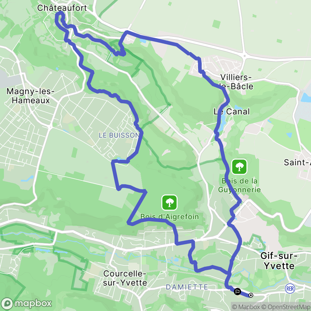 Gif-sur-Yvette : carte du parcours de randonnée - France