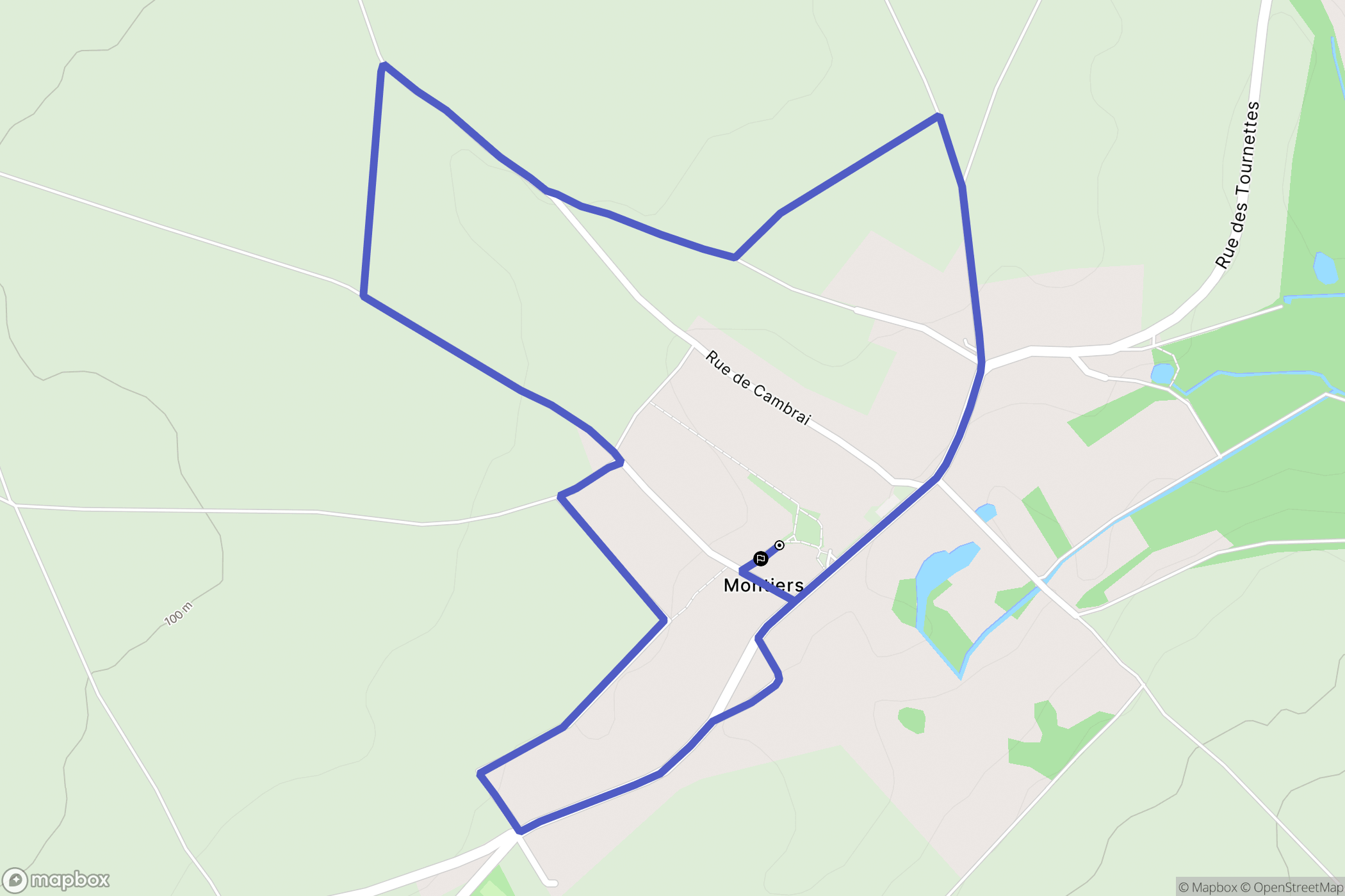 Montiers : carte du parcours de randonnée - France