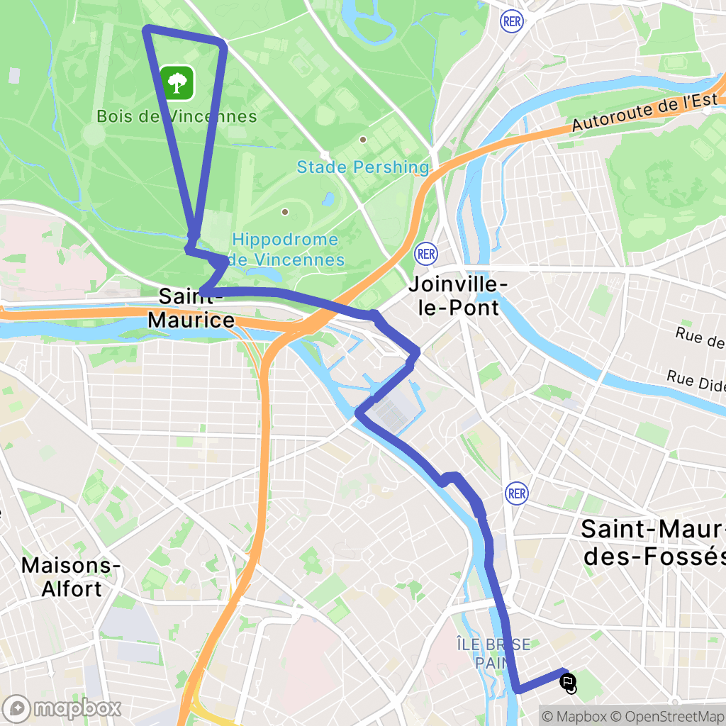 Saint-Maur-des-Fossés : carte du parcours de randonnée - France