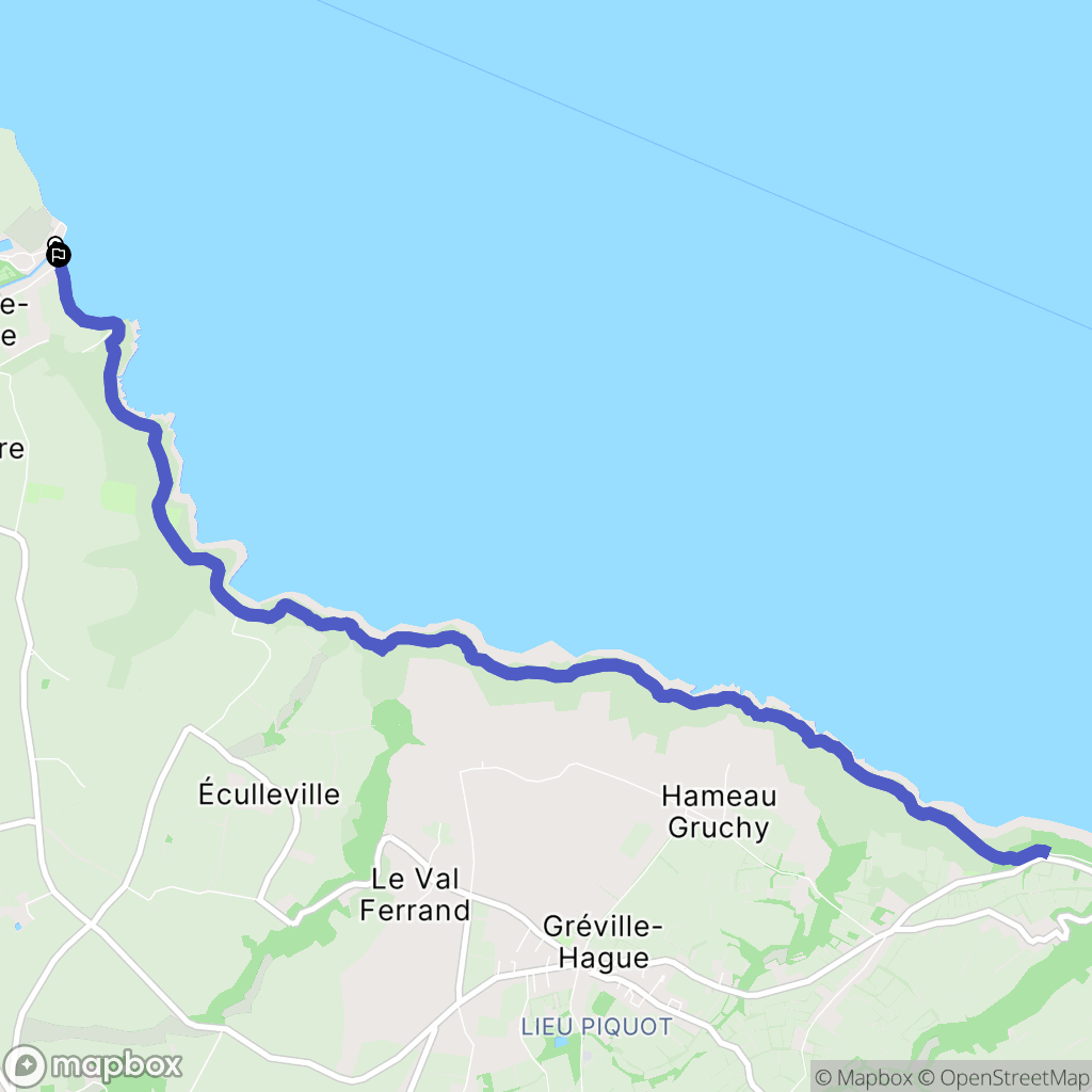 La Hague : carte du parcours de randonnée - France
