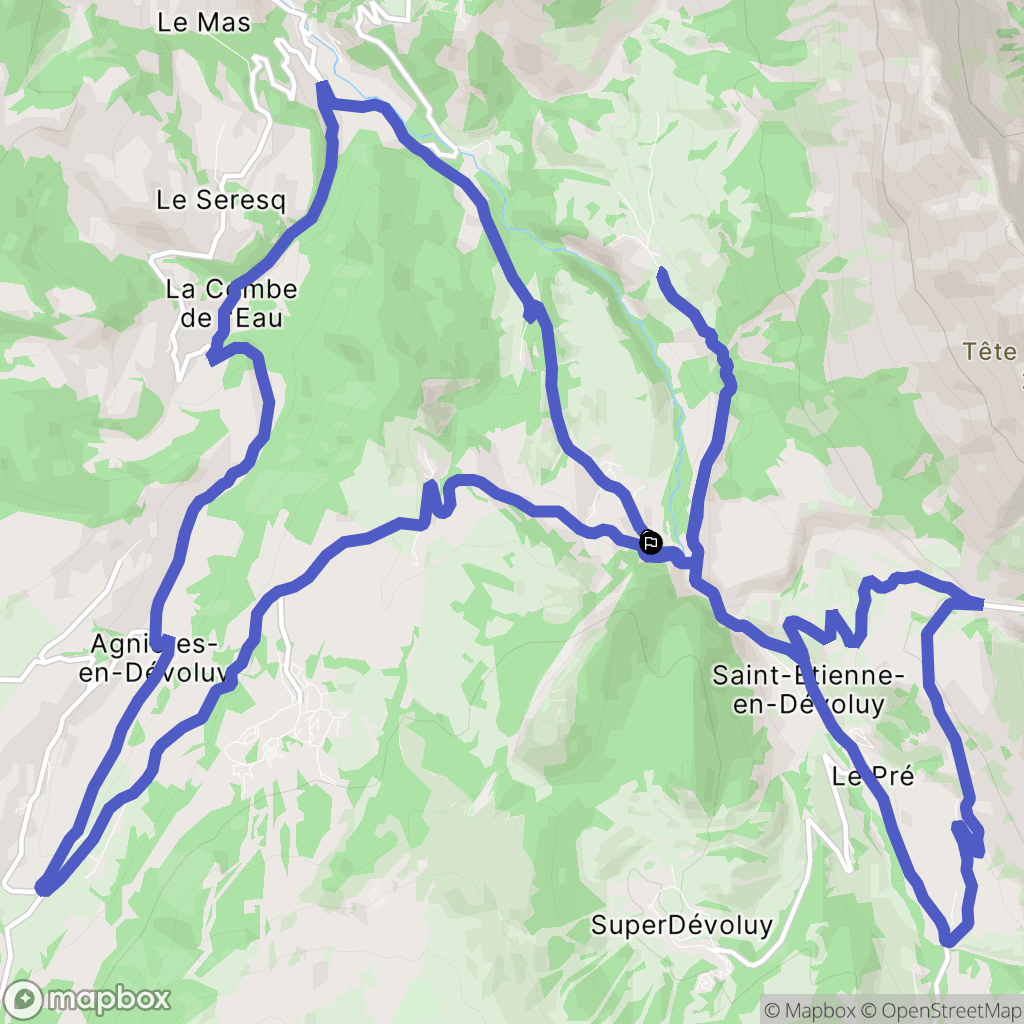 Le Dévoluy : carte du parcours de randonnée - France