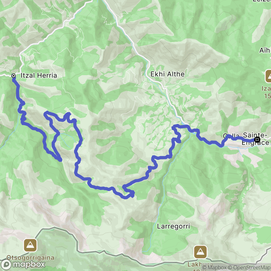 Larrau : carte du parcours de randonnée - France