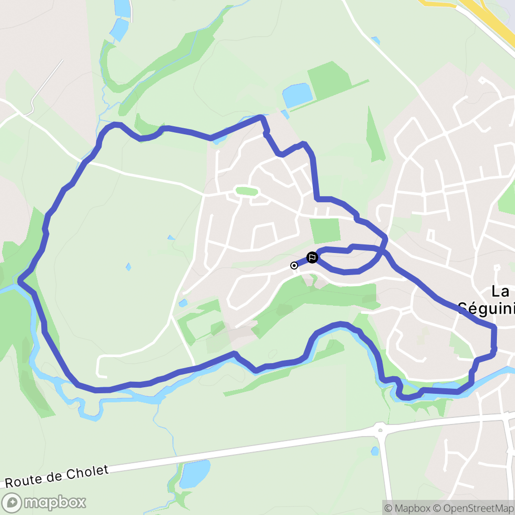 La Séguinière : carte du parcours de randonnée - France