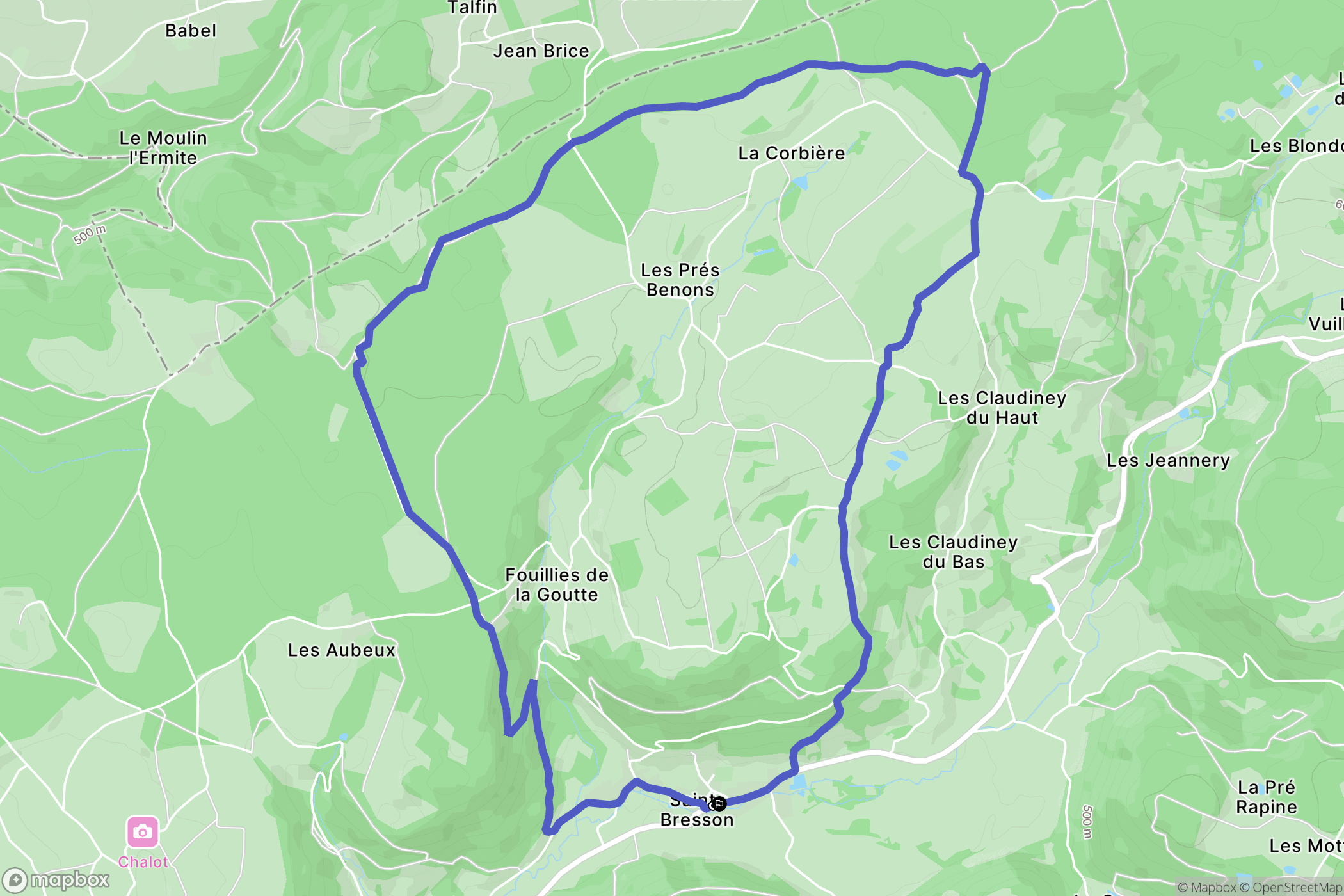 Saint-Bresson : carte du parcours de randonnée - France