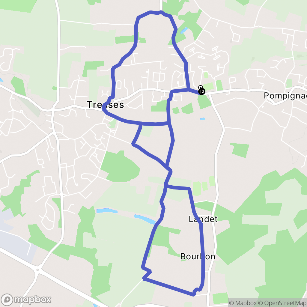 Pompignac : carte du parcours de randonnée - France
