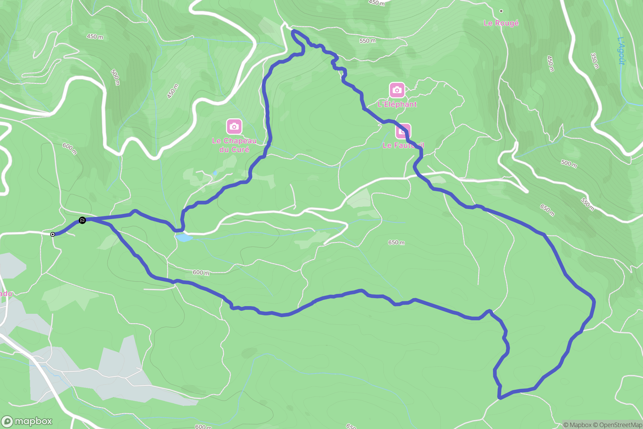 Lacrouzette : carte du parcours de randonnée - France