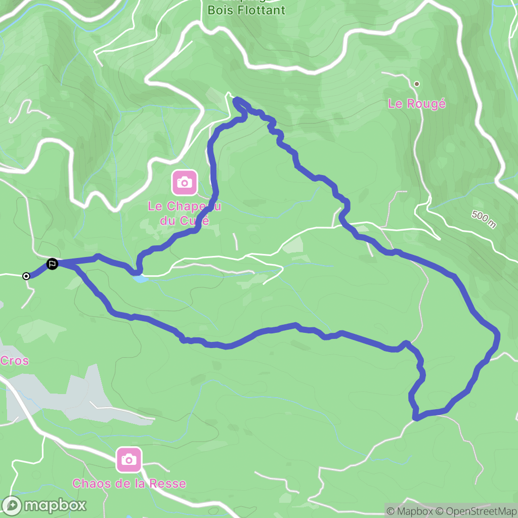 Lacrouzette : carte du parcours de randonnée - France