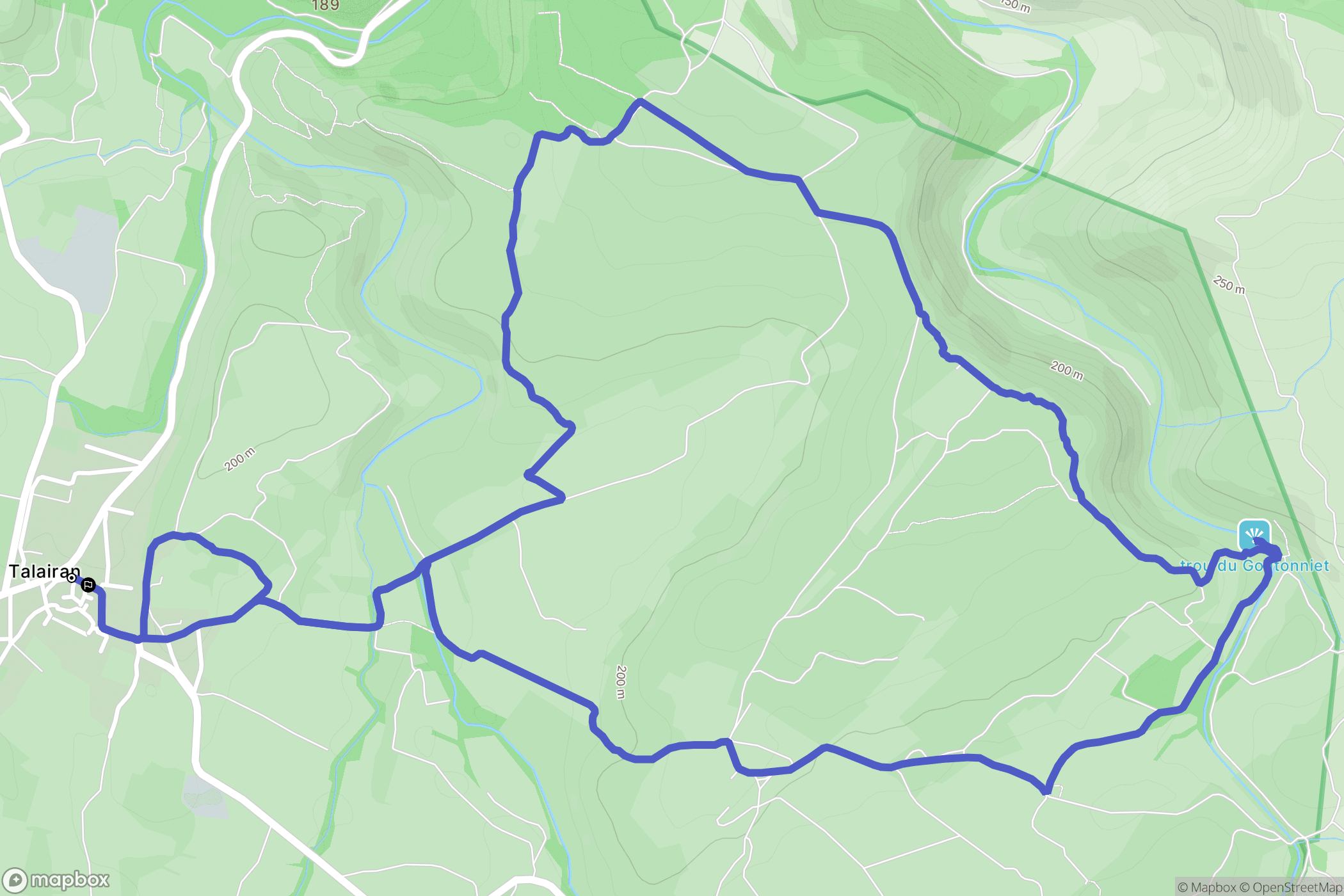 Talairan : carte du parcours de randonnée - France