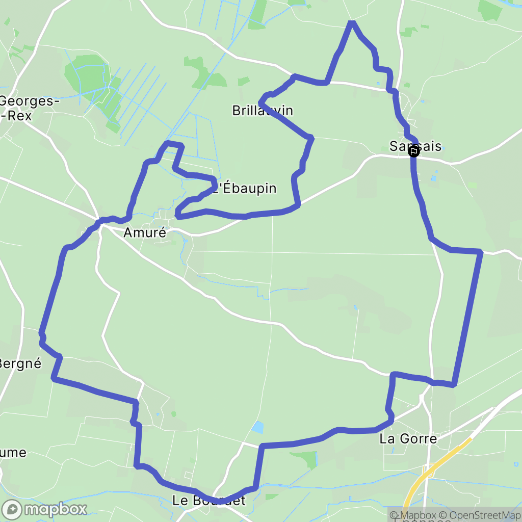 Sansais : carte du parcours de randonnée - France
