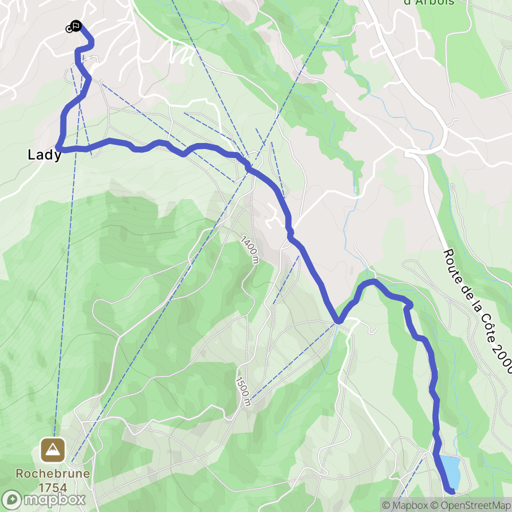 Megève : carte du parcours de randonnée - France