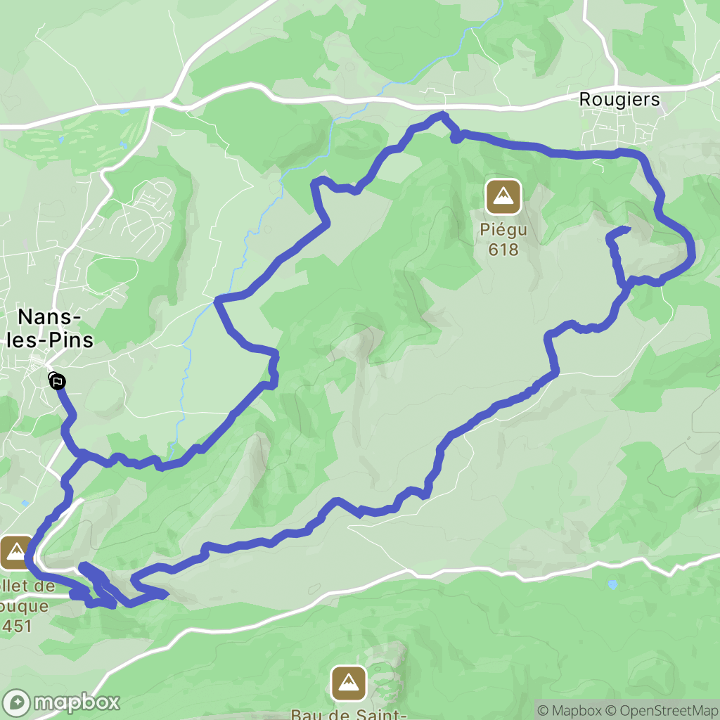 Nans-les-Pins : carte du parcours de randonnée - France