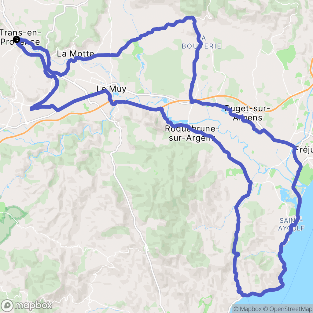 Vidauban : carte du parcours de randonnée - France