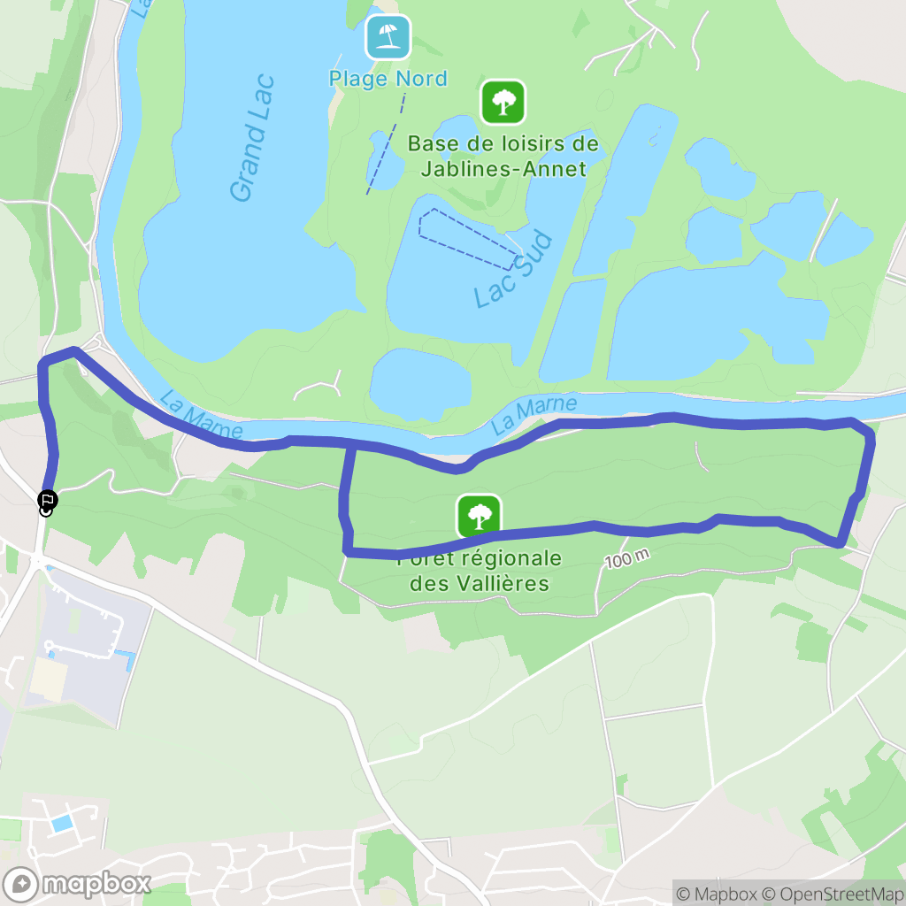 Thorigny-sur-Marne : carte du parcours de randonnée - France
