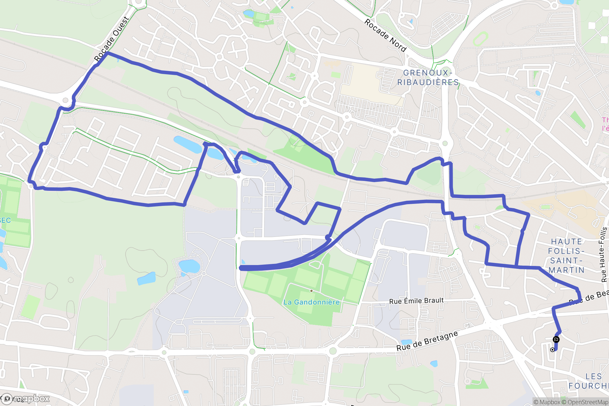 Laval : carte du parcours de randonnée - France