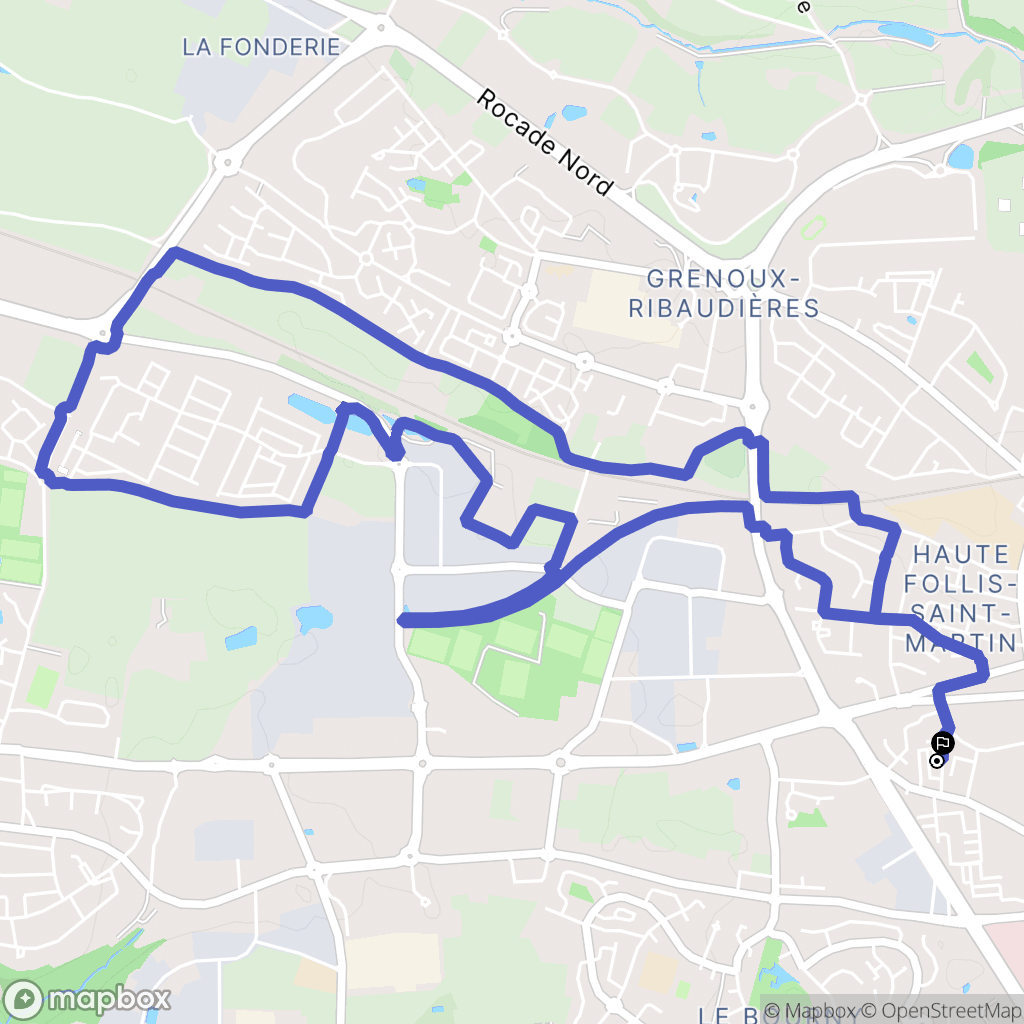 Laval : carte du parcours de randonnée - France