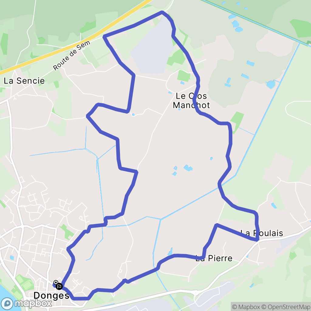 Donges : carte du parcours de randonnée - France