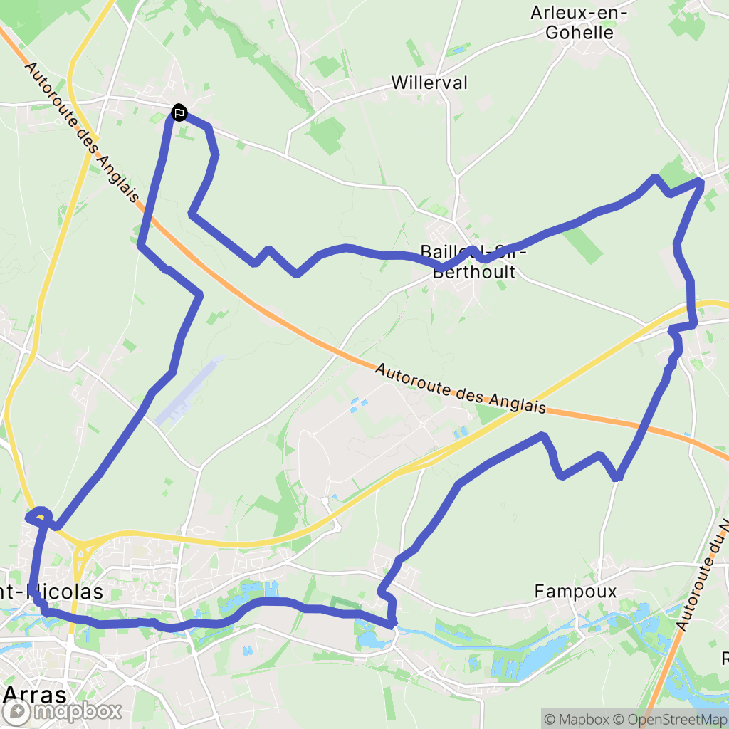 Thélus : carte du parcours de randonnée - France