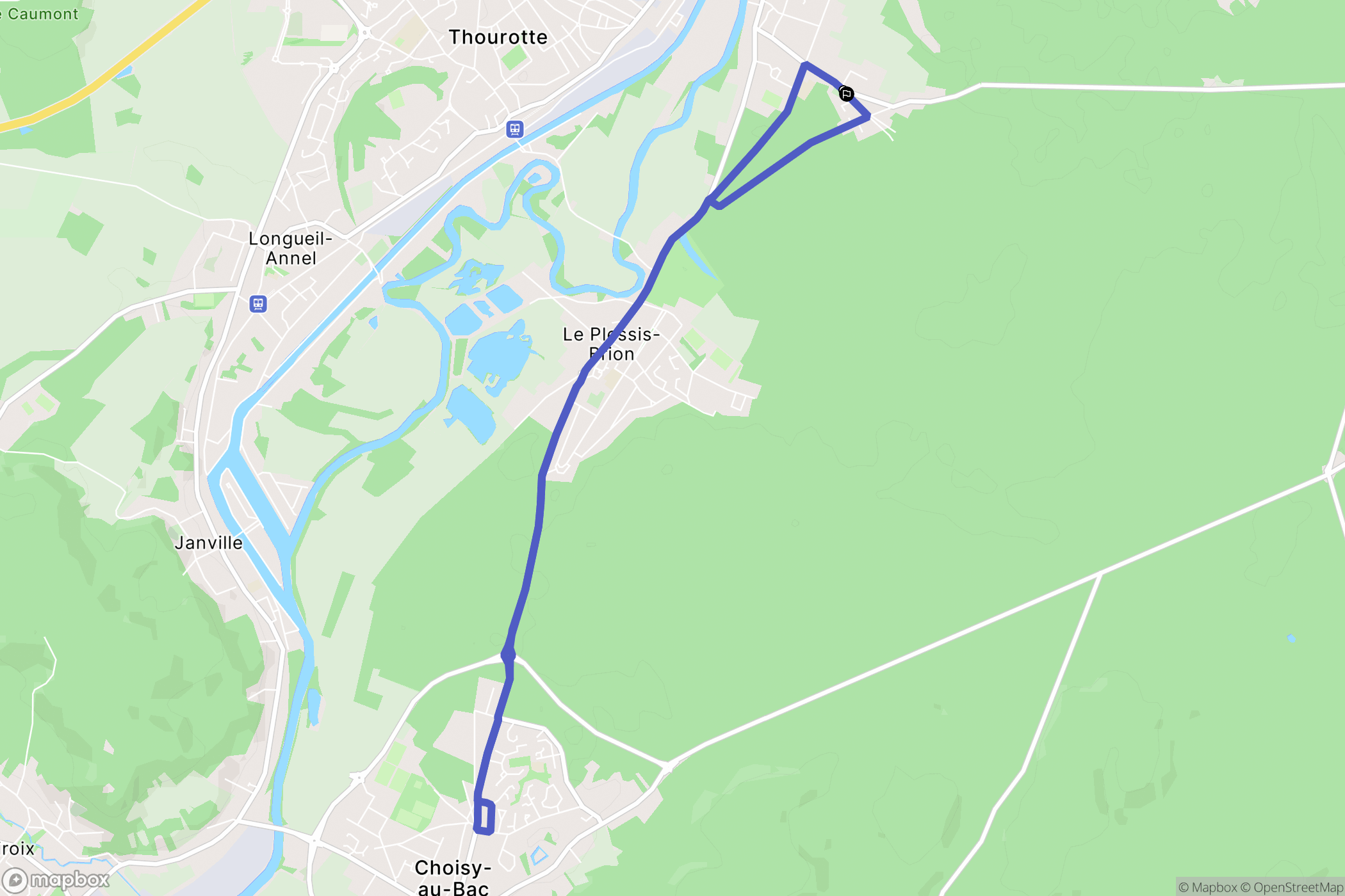 Montmacq : carte du parcours de randonnée - France