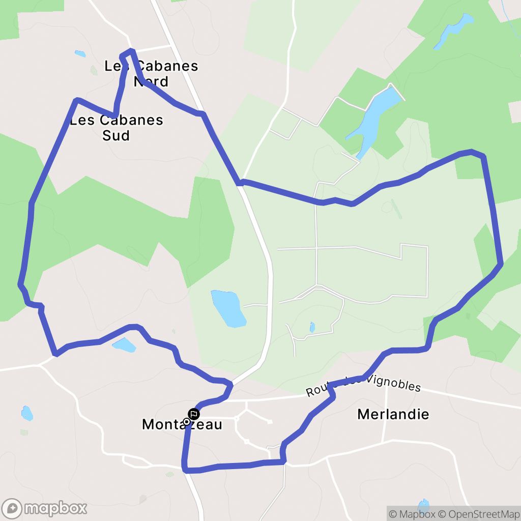 Montazeau : carte du parcours de randonnée - France