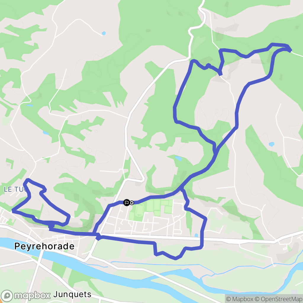 Peyrehorade : carte du parcours de randonnée - France