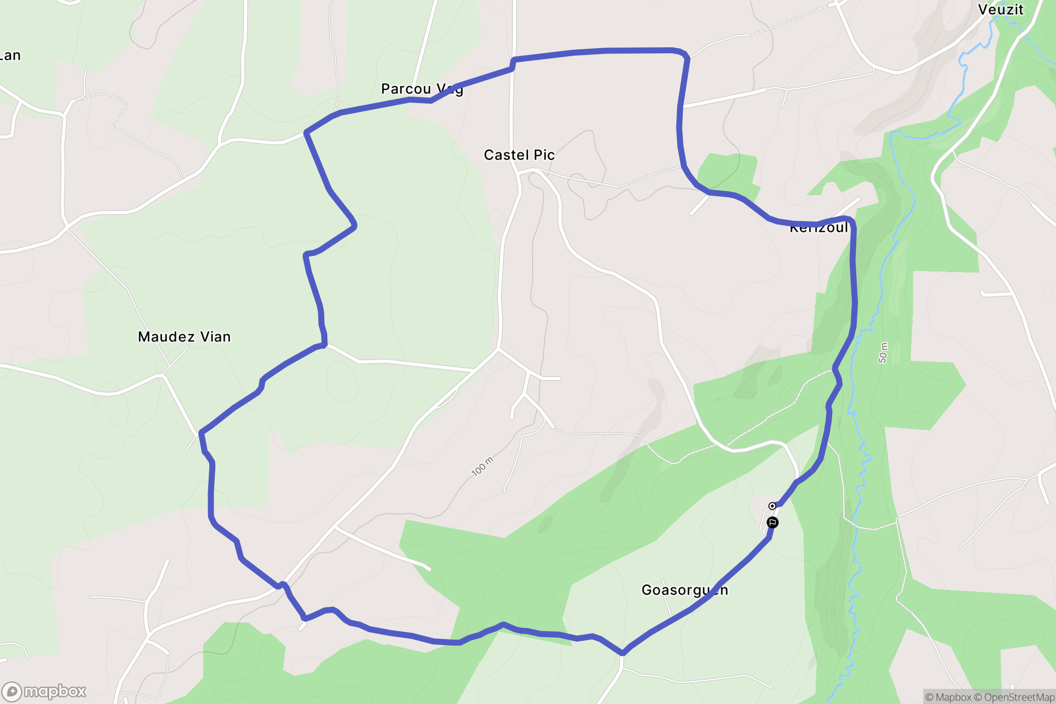 Plestin-les-Grèves : carte du parcours de randonnée - France
