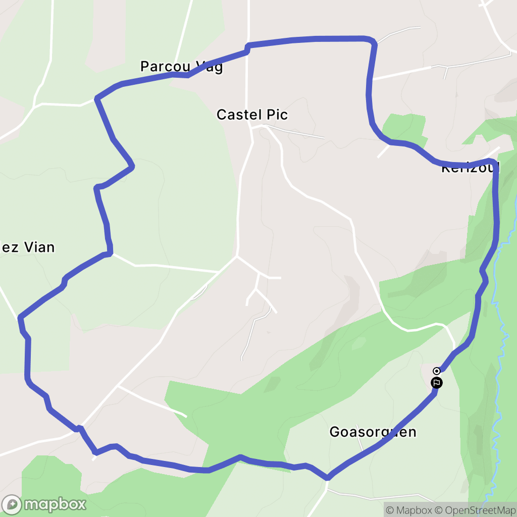 Plestin-les-Grèves : carte du parcours de randonnée - France